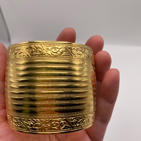 Monet Gold cuff bangle - Picture 3 of 4